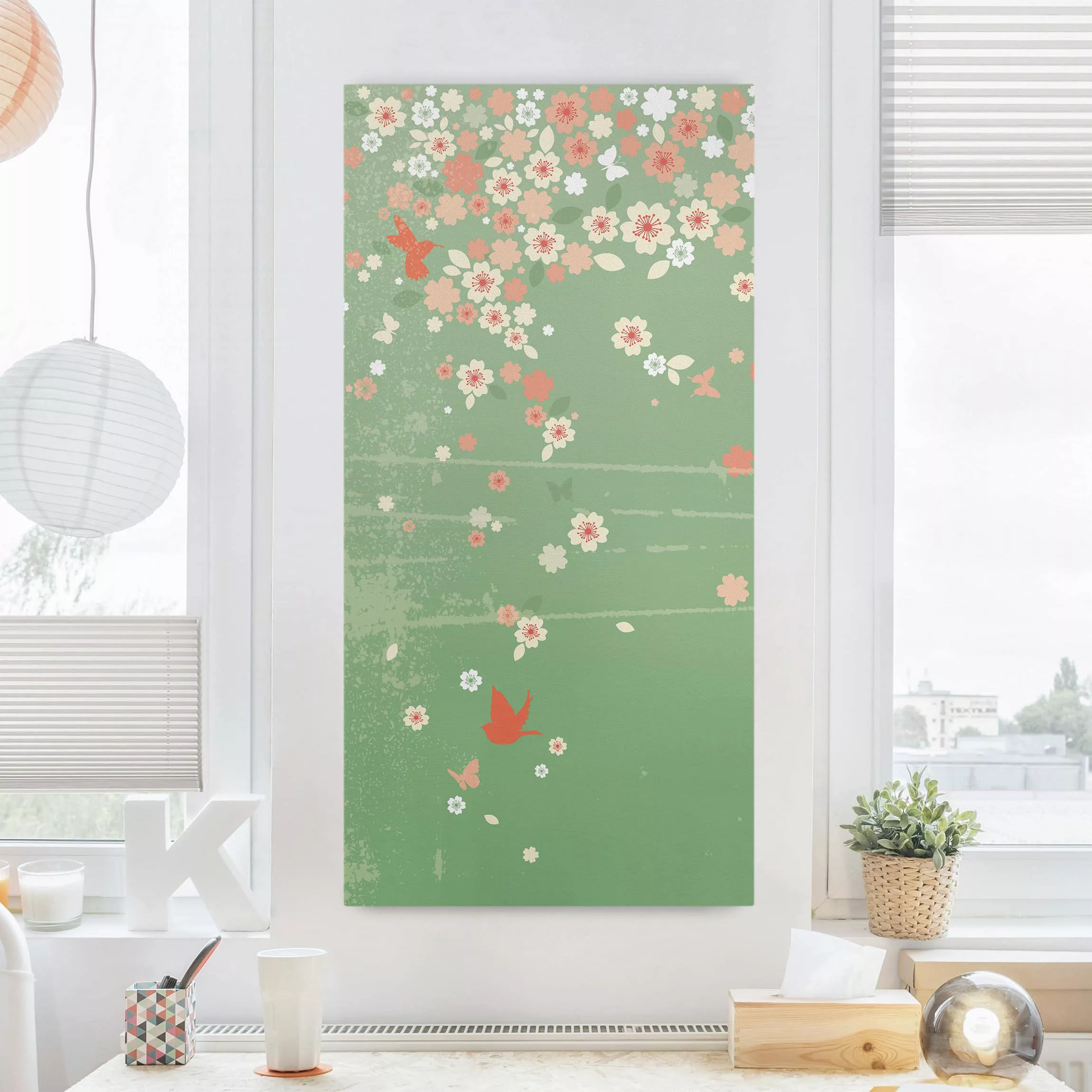 Leinwandbild Blumen - Querformat Spring Background günstig online kaufen