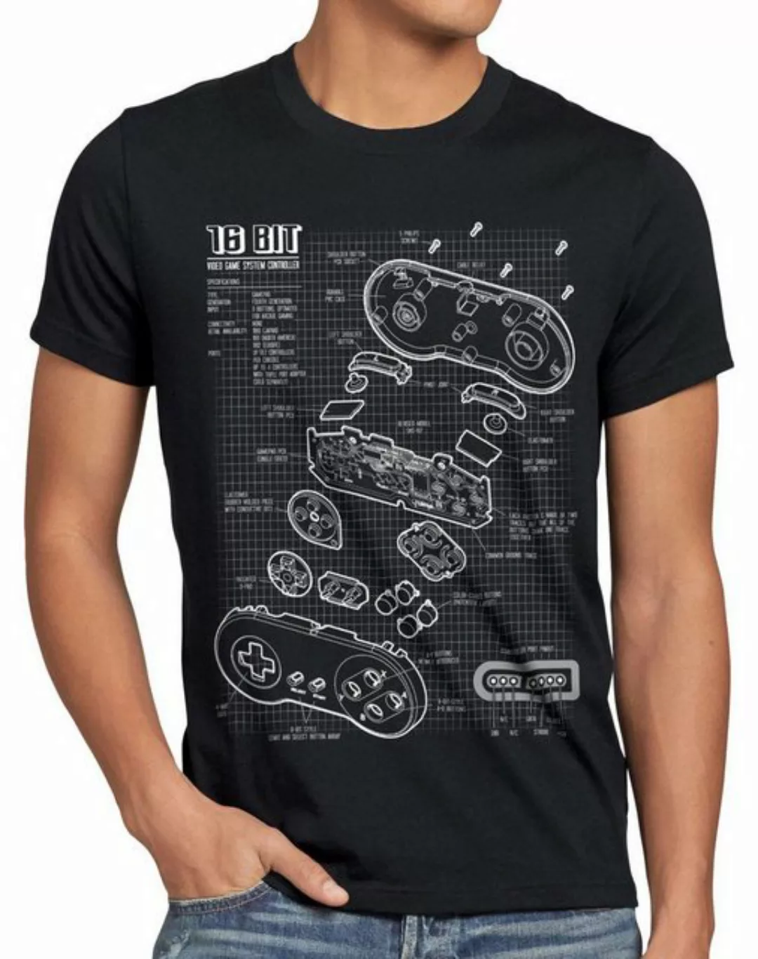 Print-Shirt Herren T-Shirt 16-Bit Gamer classic snes nintendo nes switch su günstig online kaufen