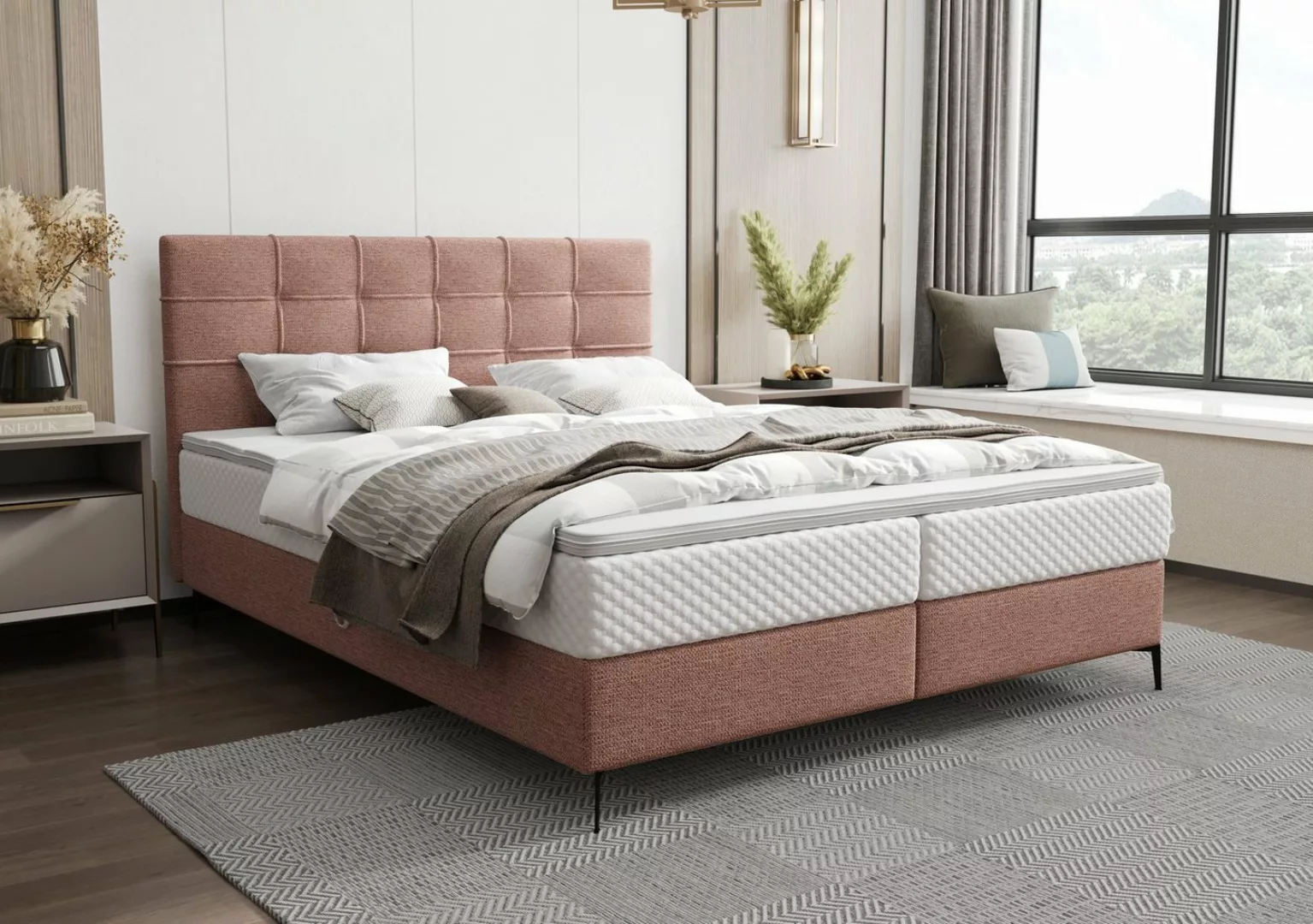 yourhouse24 Boxspringbett Inao (Bonellfederkernmatratzen + Topper), mit Zwe günstig online kaufen