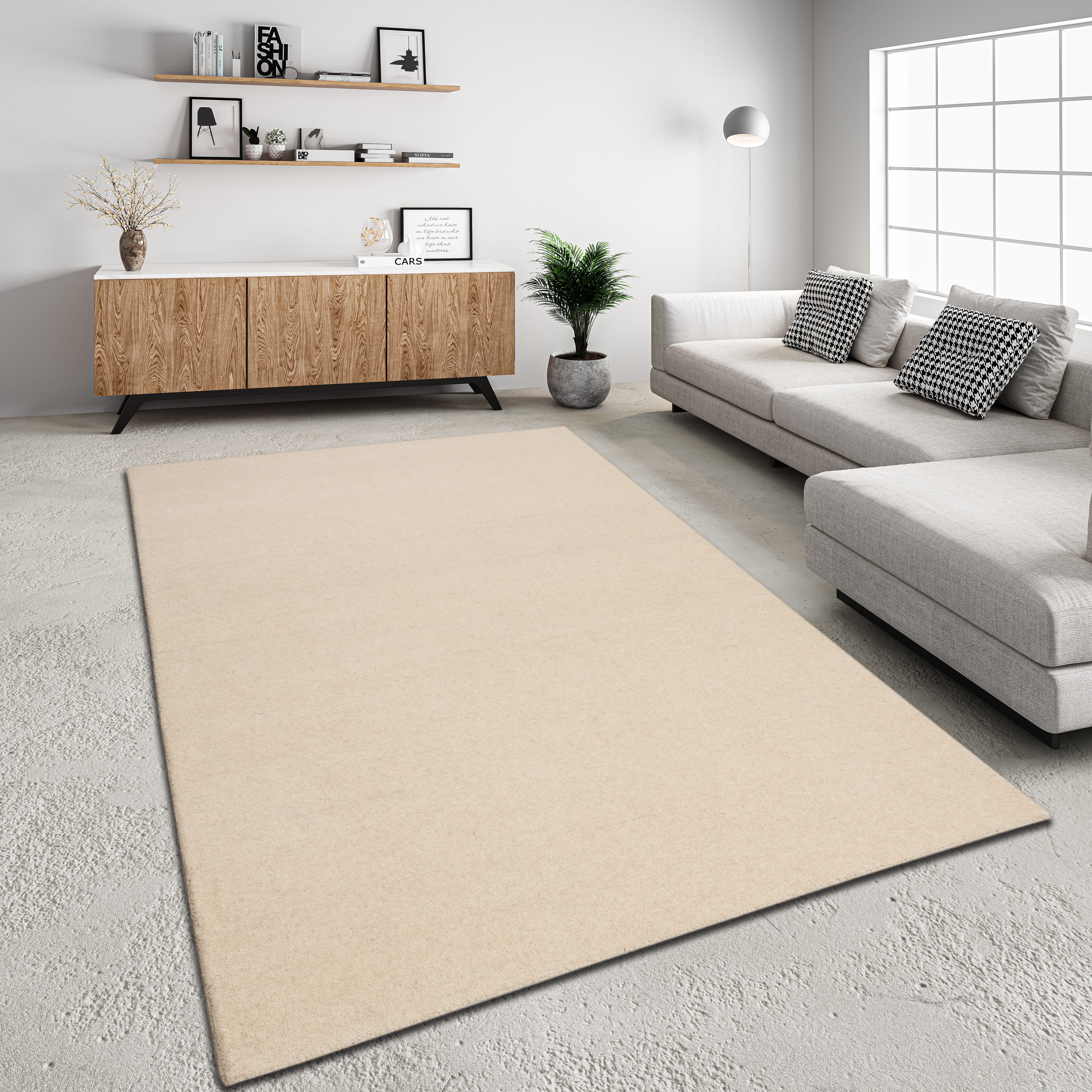 my home Wollteppich Gabbo Natur, Handweb günstig online kaufen