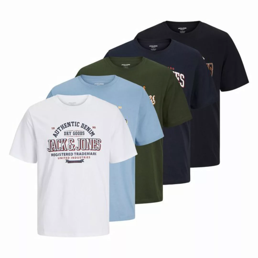 Jack & Jones T-Shirt Herren T-Shirt, 5er Pack - JJELOGO TEE 5PK günstig online kaufen