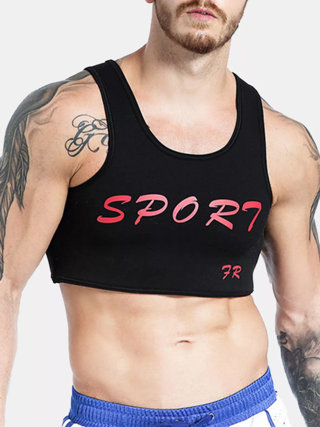 Brustschutz für Männer Ärmelloses Training Skinny Fit Weste Sport Tanktops günstig online kaufen