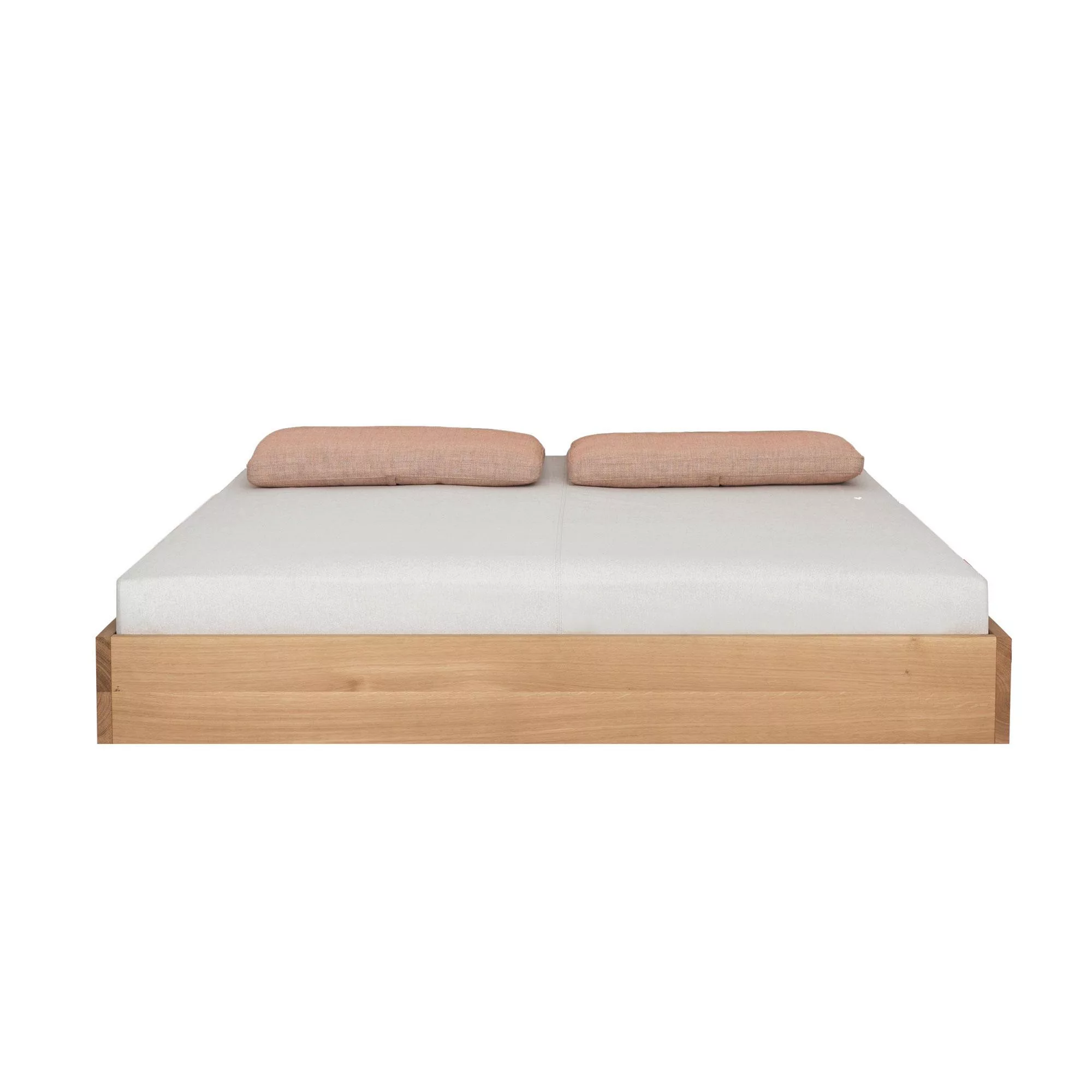Zeitraum - Simple Bett 160x200cm - eiche/Füße h 12 cm /LxBxH 205,5x165,4x32 günstig online kaufen