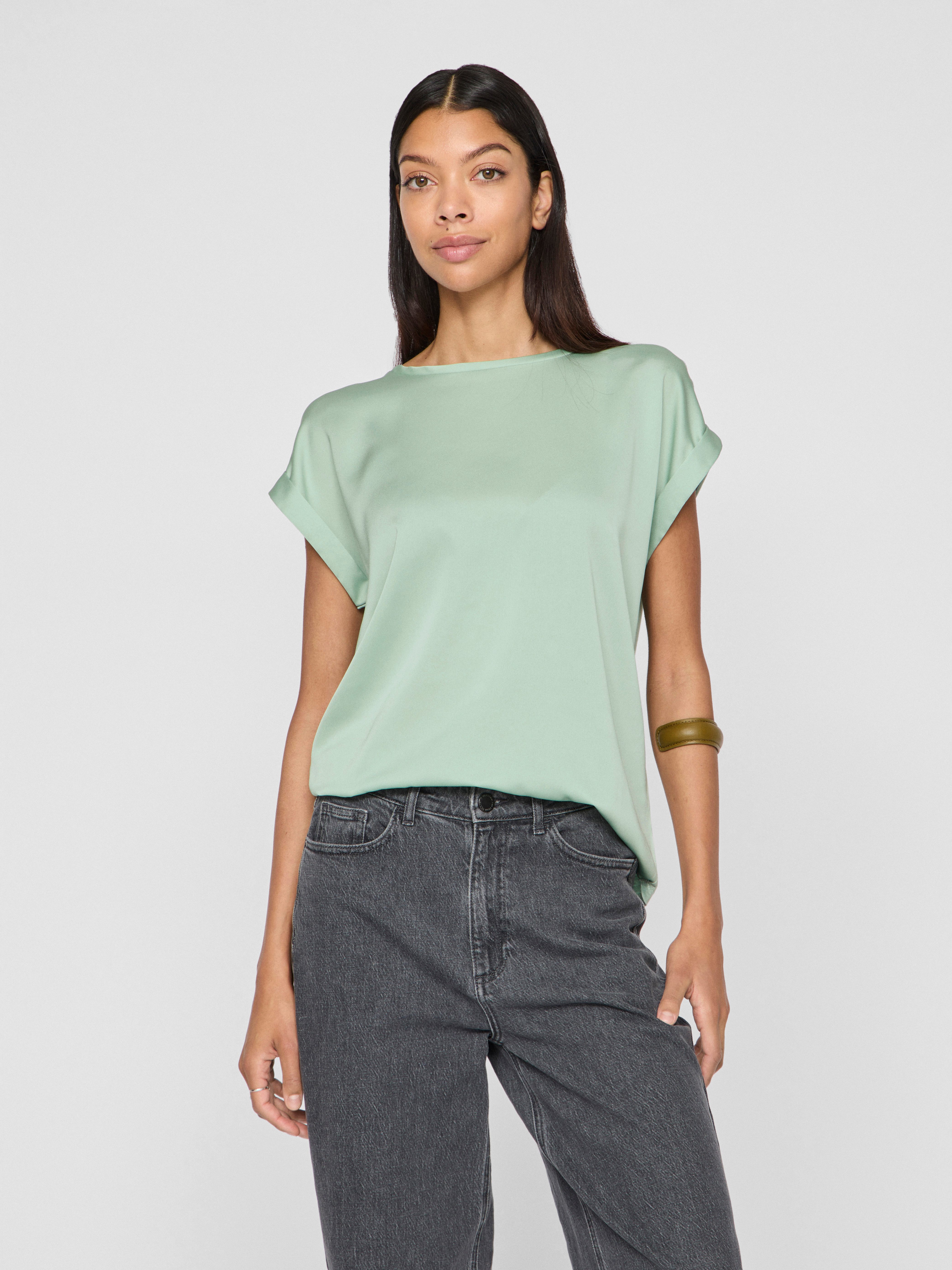 Vila Kurzarmshirt VIELLETTE S/S SATIN TOP günstig online kaufen