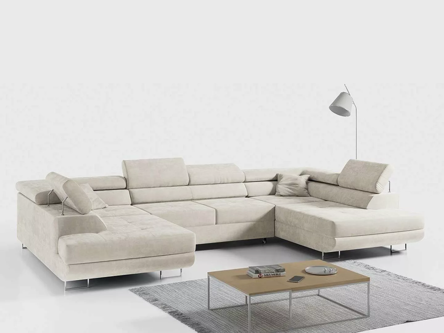 DB-Möbel Ecksofa "Venom" U-Form Couch mit Schlaffunktion, Wohnzimmer. günstig online kaufen