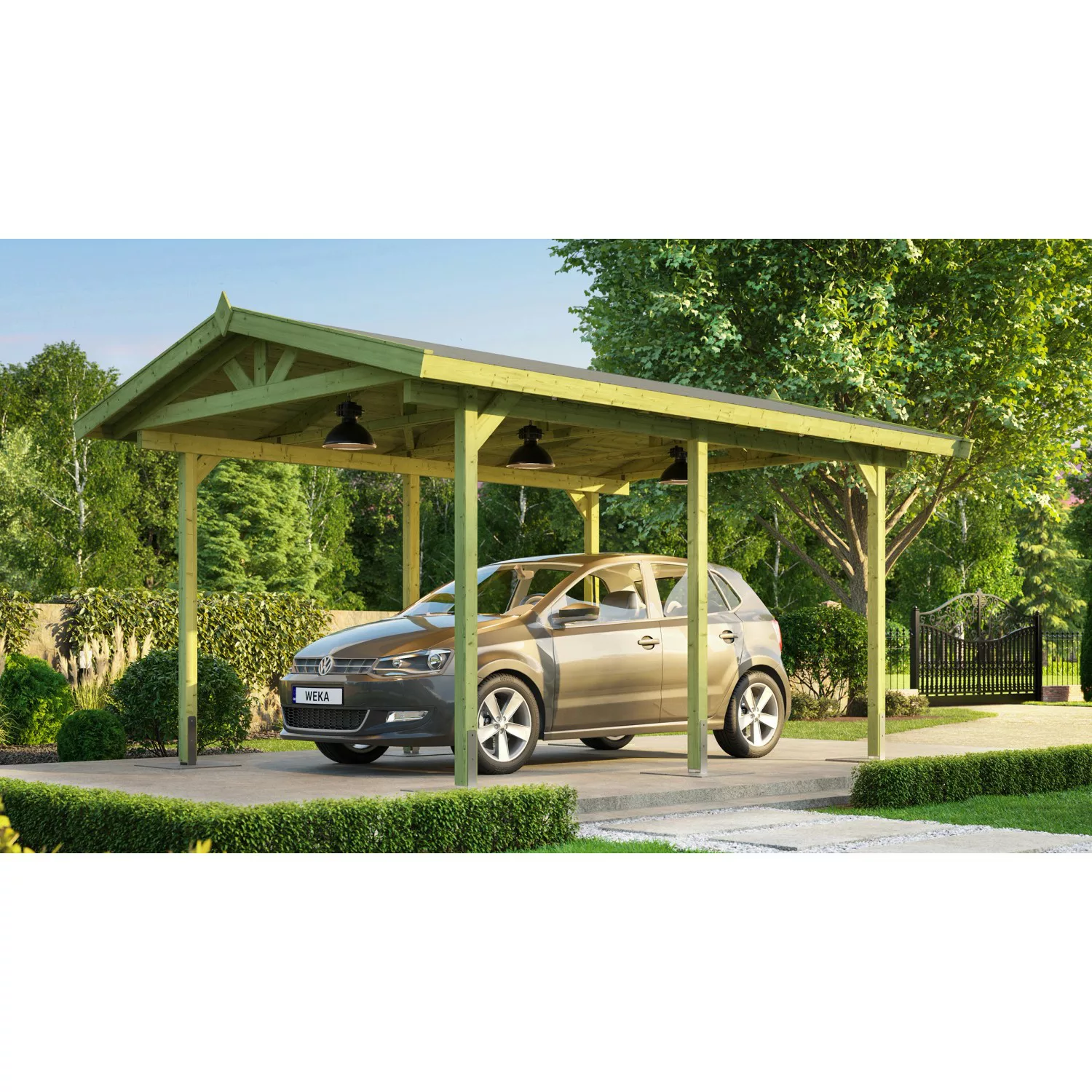 Weka Einzelcarport 611 mit Satteldach  288 cm x 389 cm günstig online kaufen