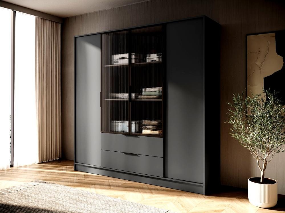 Goldstoff Kleiderschrank NADI – 220 cm breit 4-türiger Kleiderschrank (4 Fa günstig online kaufen