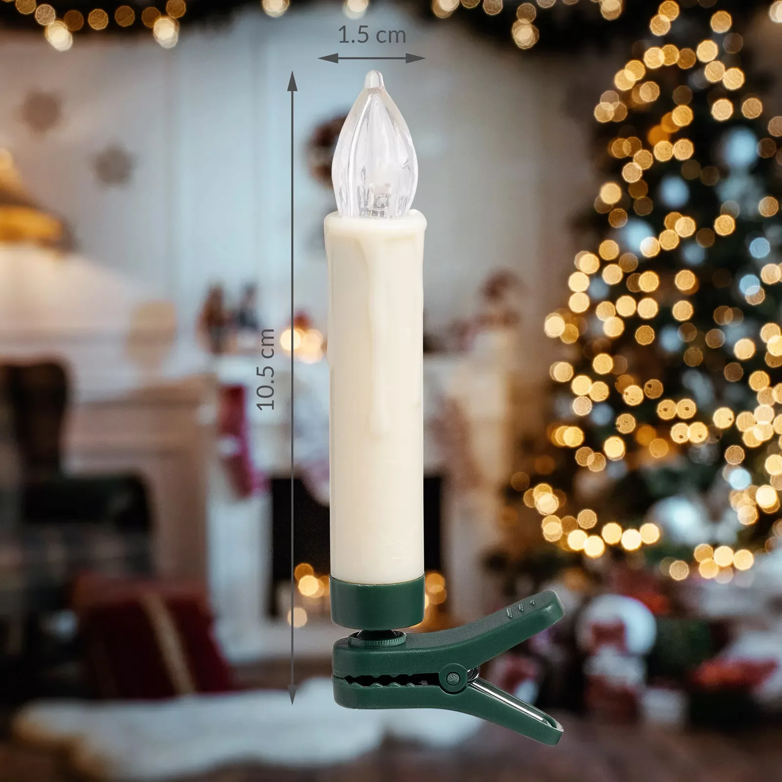 LED Weihnachtsbaumkerzen 40er-Set Mehrfarbig mit Batterien günstig online kaufen