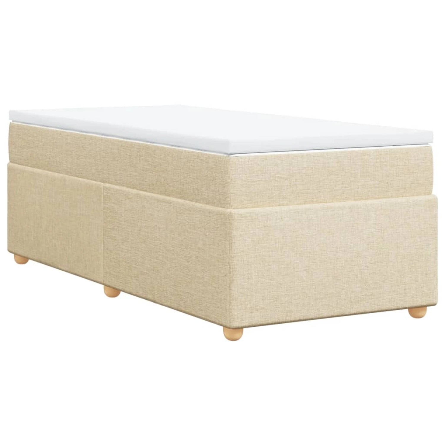 vidaXL Boxspringbett, Boxspringbett mit Matratze Creme 90x190 cm Stoff günstig online kaufen