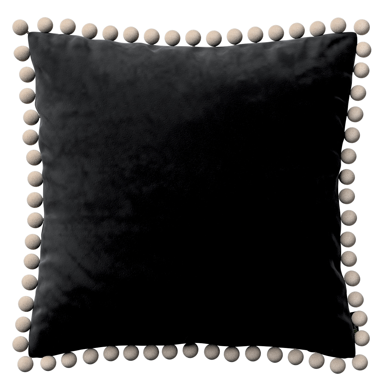 Kissenhülle Wera mit Bommeln, schwarz, 45 x 45 cm, Velvet (704-17) günstig online kaufen