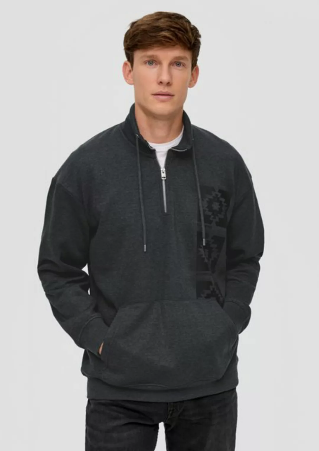 s.Oliver Sweatshirt Sweatshirt mit Troyer-Kragen günstig online kaufen