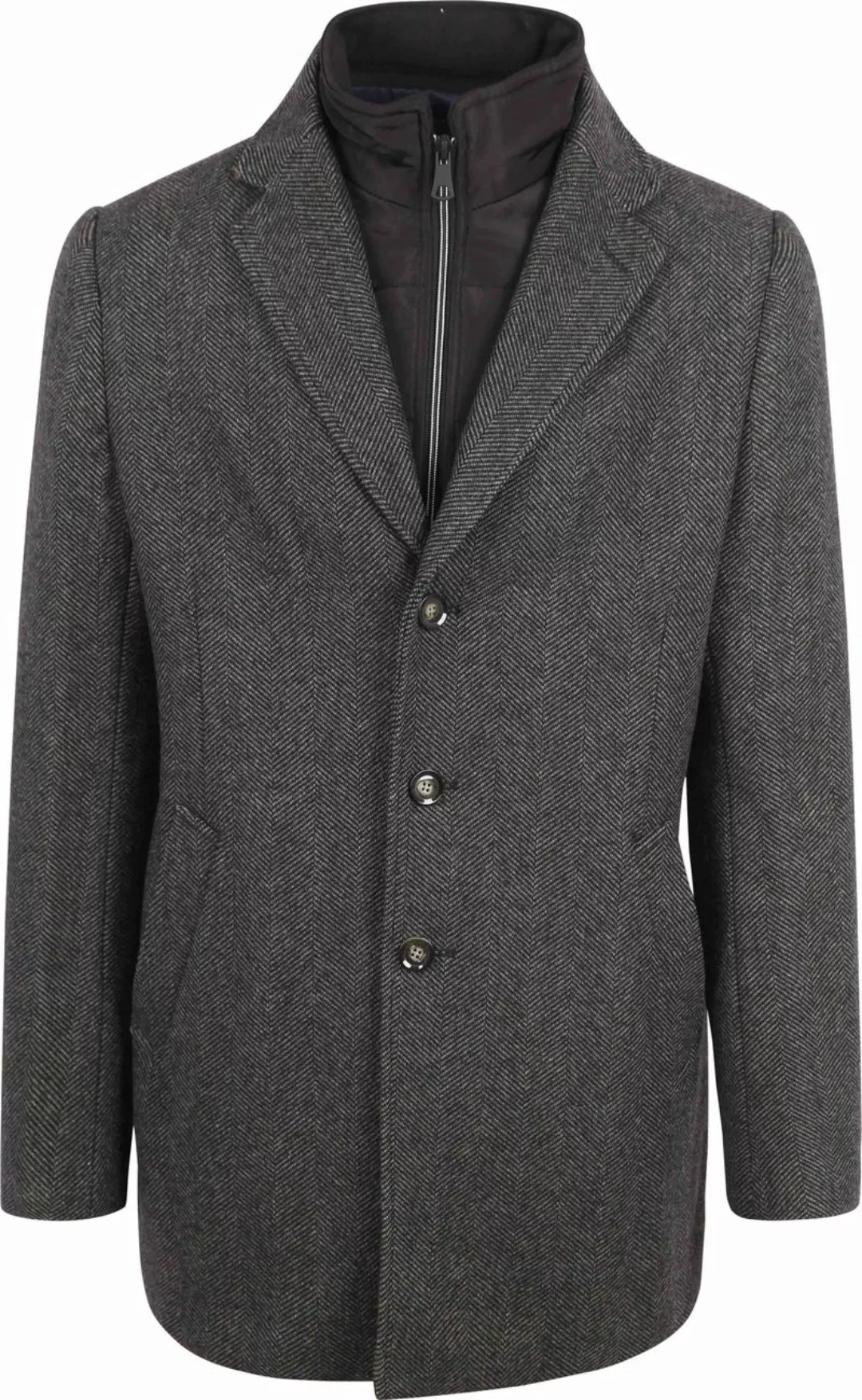 Suitable Job Coat Wolle Herringbone Grau - Größe 50 günstig online kaufen