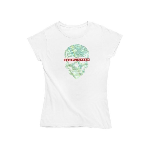 Novux T-Shirt Complicated Skull Damen Tshirt Farbe Weiß (1-tlg) aus Baumwol günstig online kaufen