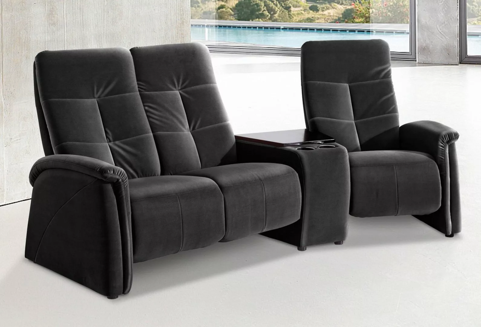 exxpo - sofa fashion 3-Sitzer Tivoli, Kinosofa mit Tischablage und Stauraum günstig online kaufen