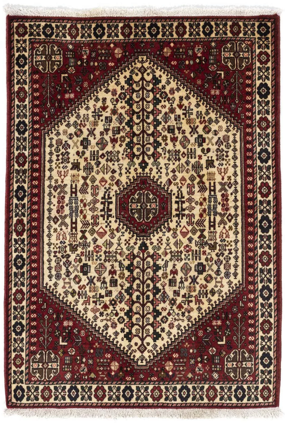 morgenland Wollteppich »Abadeh Medaillon Beige 153 x 106 cm«, rechteckig, H günstig online kaufen