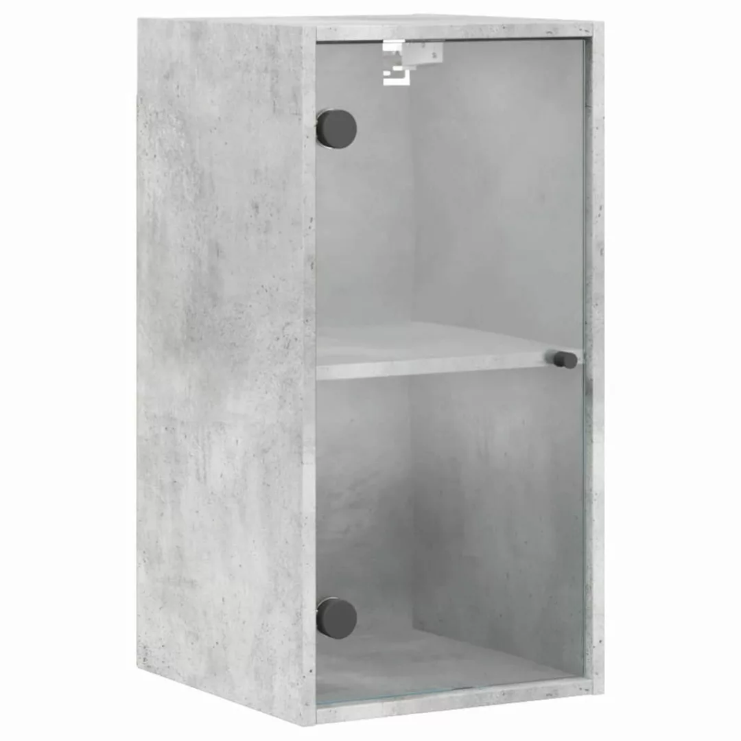 vidaXL Glashängeschrank Wandschrank mit Glastüren Betongrau günstig online kaufen