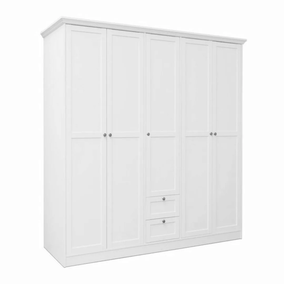 Homestyle4u Kleiderschrank Drehtürenschrank Schrank 187x200 cm Weiß günstig online kaufen