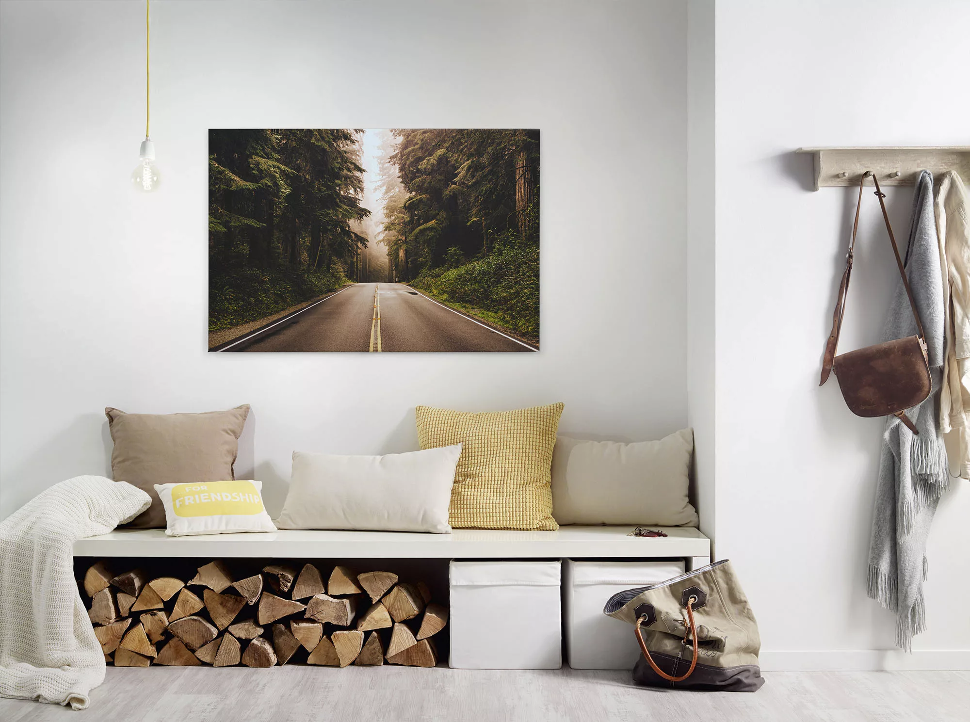 A.S. Création Leinwandbild "Road Trip", Kunst-Wald-Kinder, (1 St.), Landstr günstig online kaufen