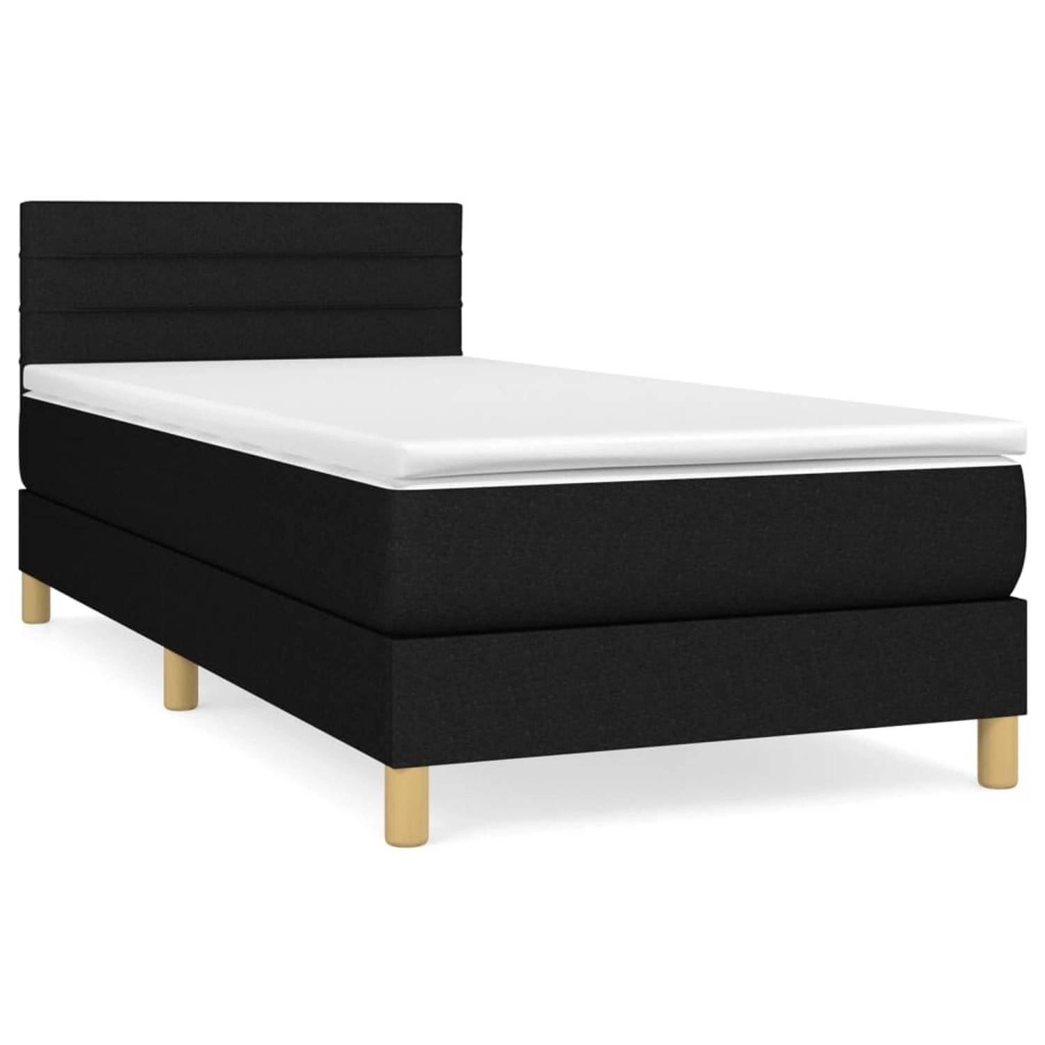 vidaXL Boxspringbett mit Matratze Schwarz 90x190 cm Stoff1467669 günstig online kaufen