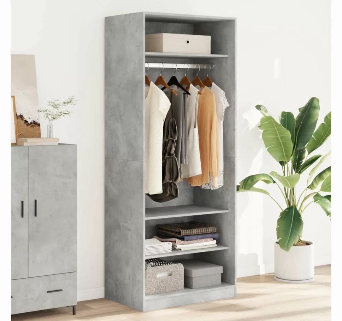 vidaXL Kleiderschrank Kleiderschrank Betongrau 80x50x200 cm Spanplatte günstig online kaufen