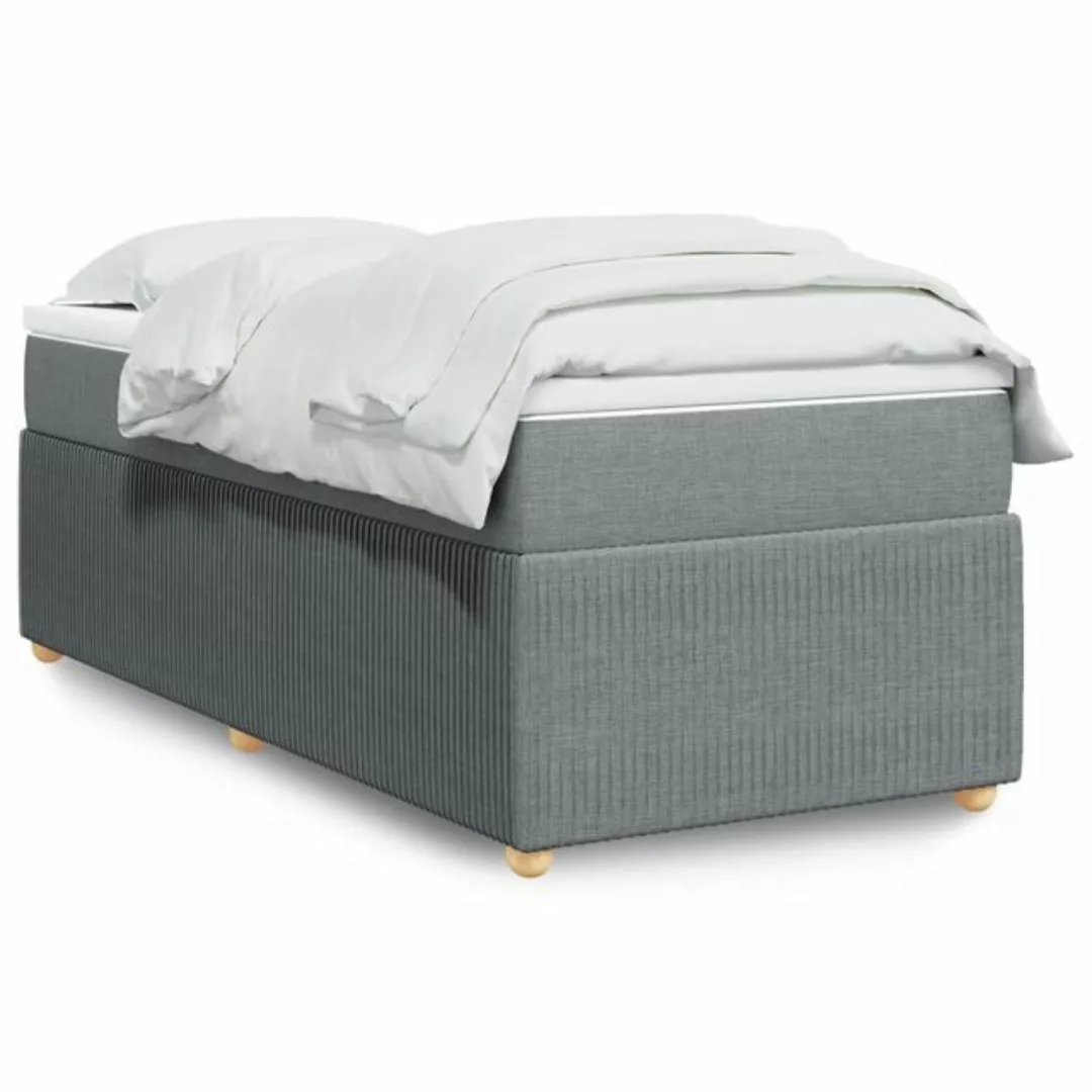 vidaXL Bettgestell Boxspringbett mit Matratze Hellgrau 90x200 cm Stoff Bett günstig online kaufen