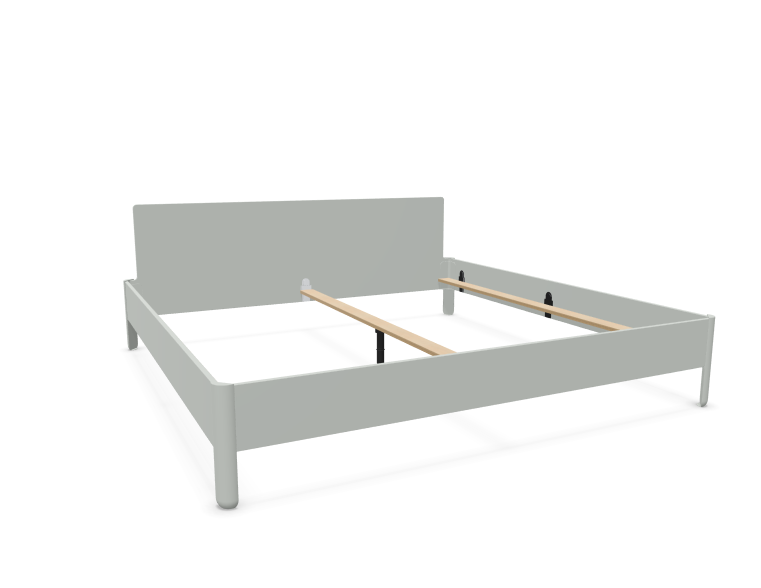 NAIT Doppelbett farbig lackiert Lichtergrau 200 x 200cm Mit Kopfteil günstig online kaufen