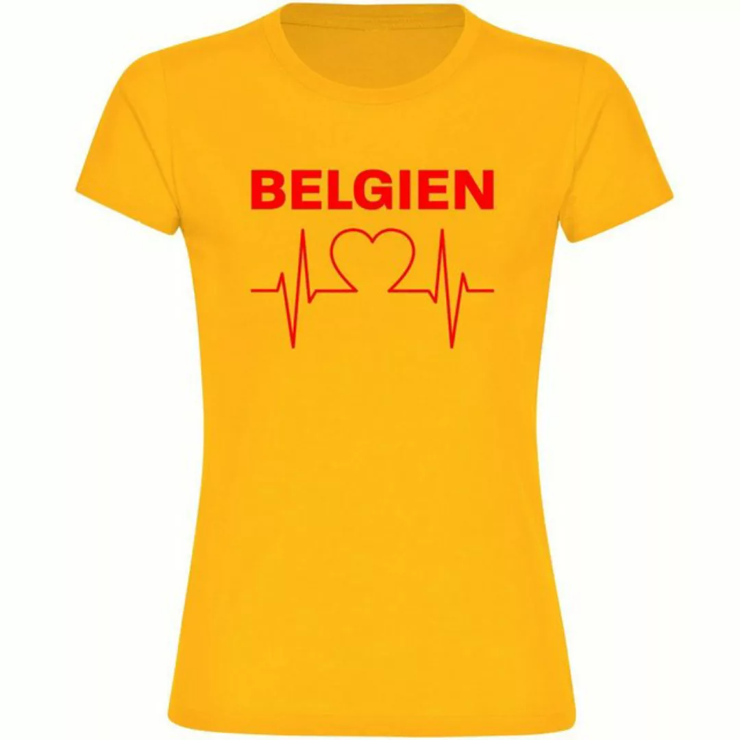 multifanshop T-Shirt Damen Belgien - Herzschlag - Frauen günstig online kaufen