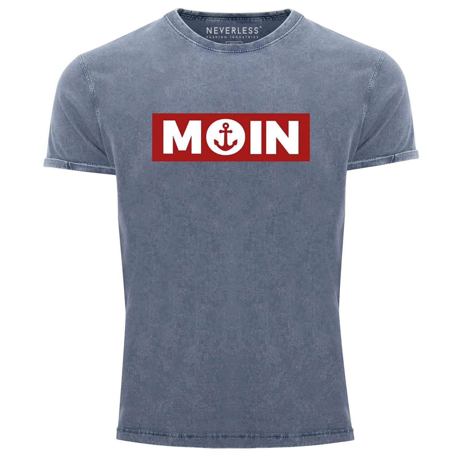 Neverless Print-Shirt Herren Vintage Shirt Moin günstig online kaufen