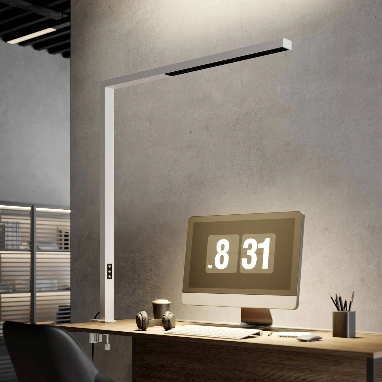 Arcchio Jolinda LED-Office-Klemmleuchte, weiß günstig online kaufen