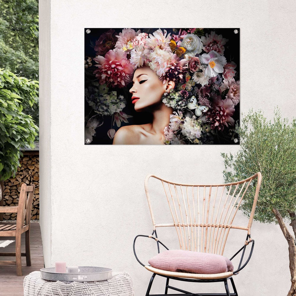 Reinders! Poster »Frau mit Blumenhut«, Outdoor für Garten oder Balkon günstig online kaufen