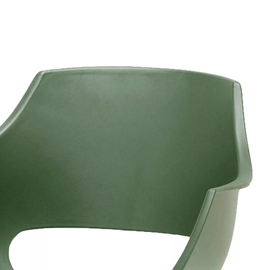 Kunststoff Esszimmerstühle in Grün Metallbügeln (4er Set) günstig online kaufen