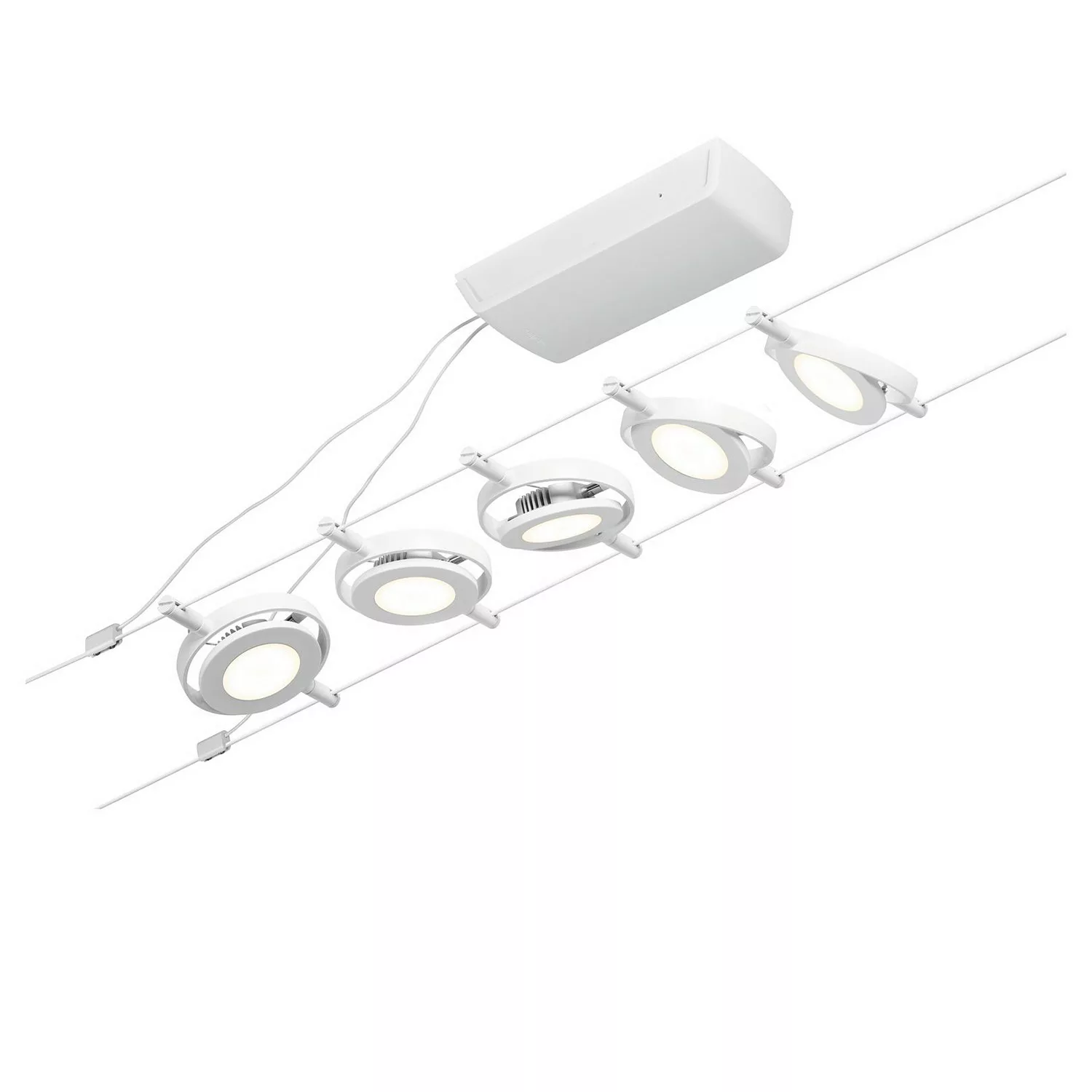 Paulmann Wire RoundMac LED-Seilsystem, 5-fl. weiß günstig online kaufen