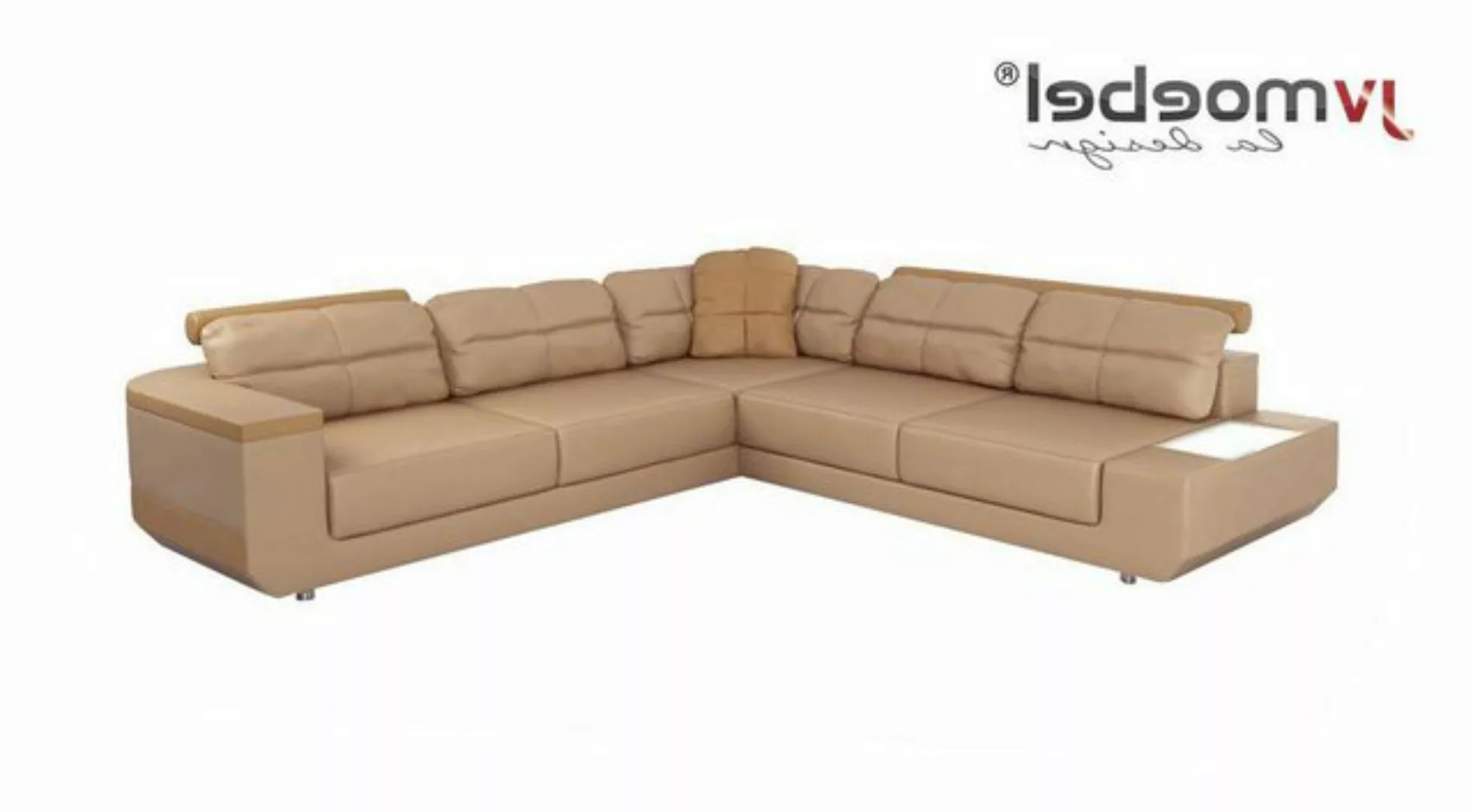 Xlmoebel Ecksofa Luxuriöses Ledersofa in L-Form mit modernem Stoffbezug und günstig online kaufen