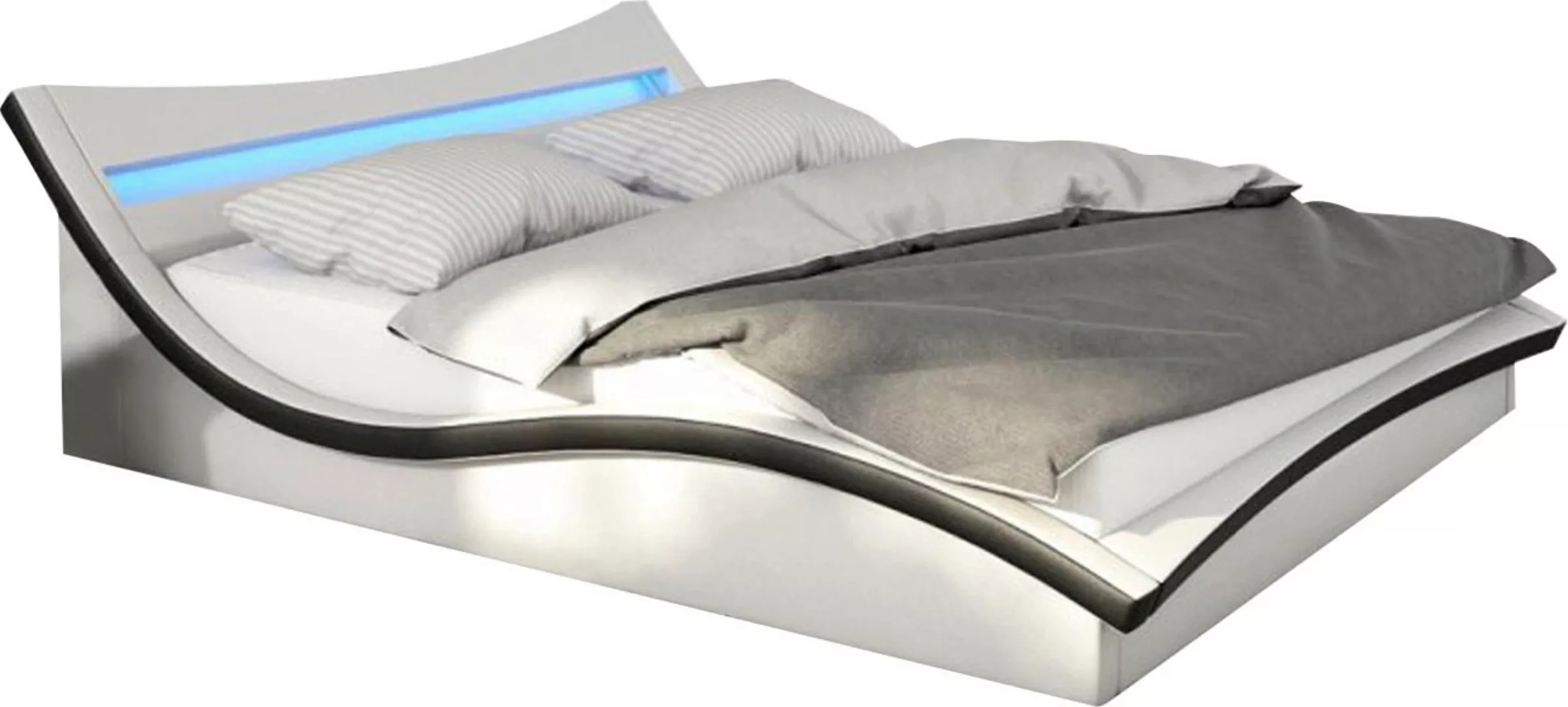 SalesFever Polsterbett, mit LED-Beleuchtung, Kunstleder, Design Bett in mod günstig online kaufen