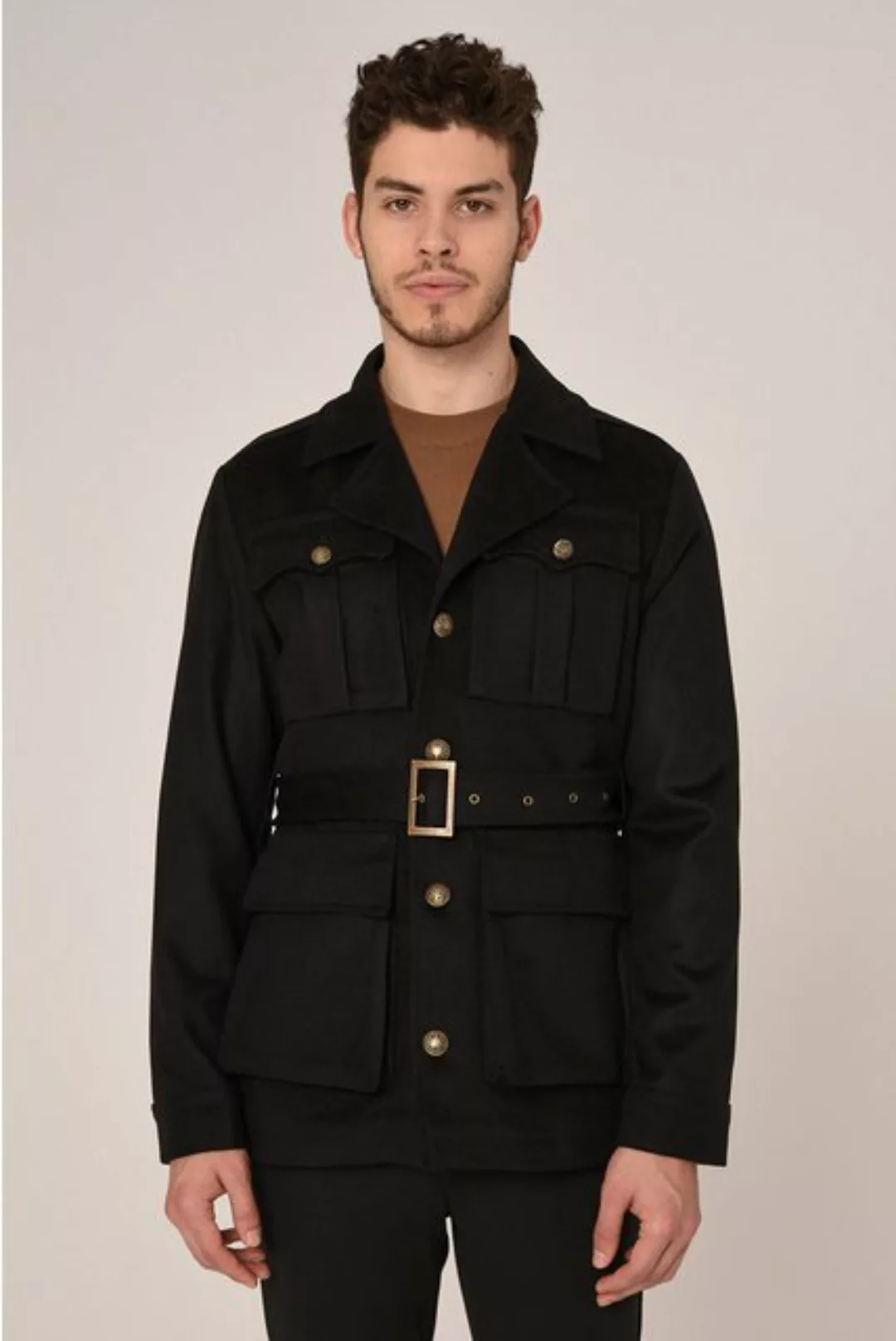 Antioch Wintermantel Lapel Collar Belt Detailed Coat günstig online kaufen