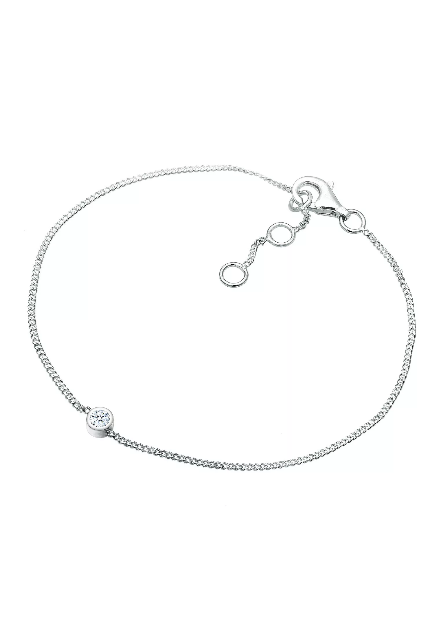 Elli DIAMONDS Armband »Solitär Panzerkette Diamant (0.06 ct.) 925 Silber« günstig online kaufen