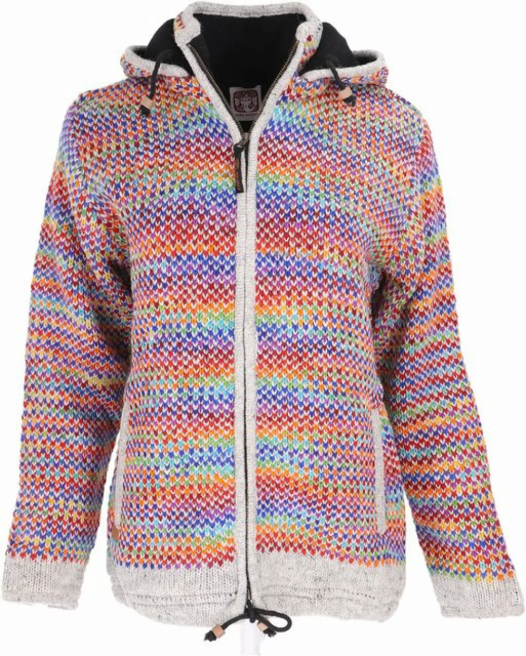 Guru-Shop Langjacke Kuschelige gefütterte Strickjacke, gestreifte.. alterna günstig online kaufen