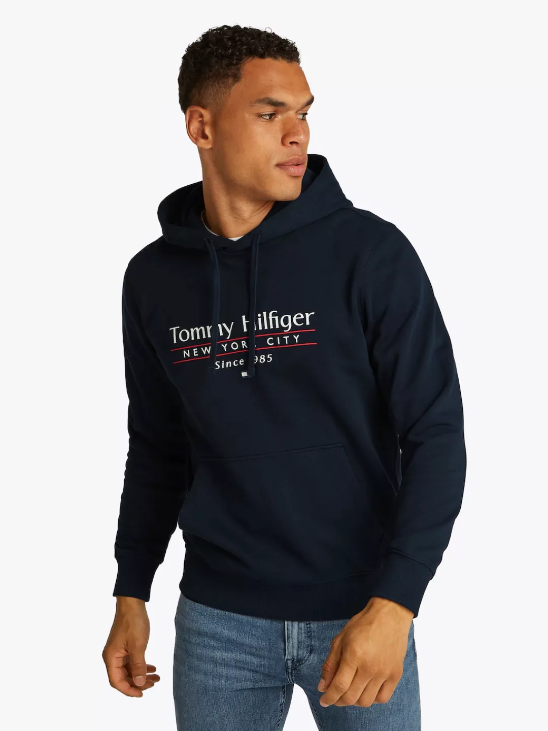 Tommy Hilfiger Hoodie "HILFIGER CENTER STACK HOODY", mit großem mehrfarbige günstig online kaufen