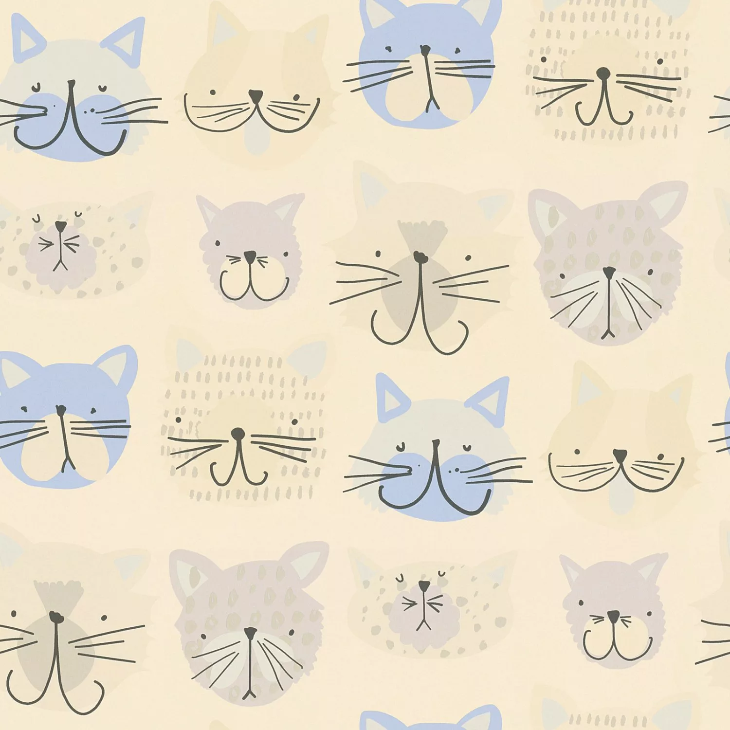 Bricoflor Katzen Tapete Kinderzimmer Pastell Papiertapete mit Tieren Ideal günstig online kaufen