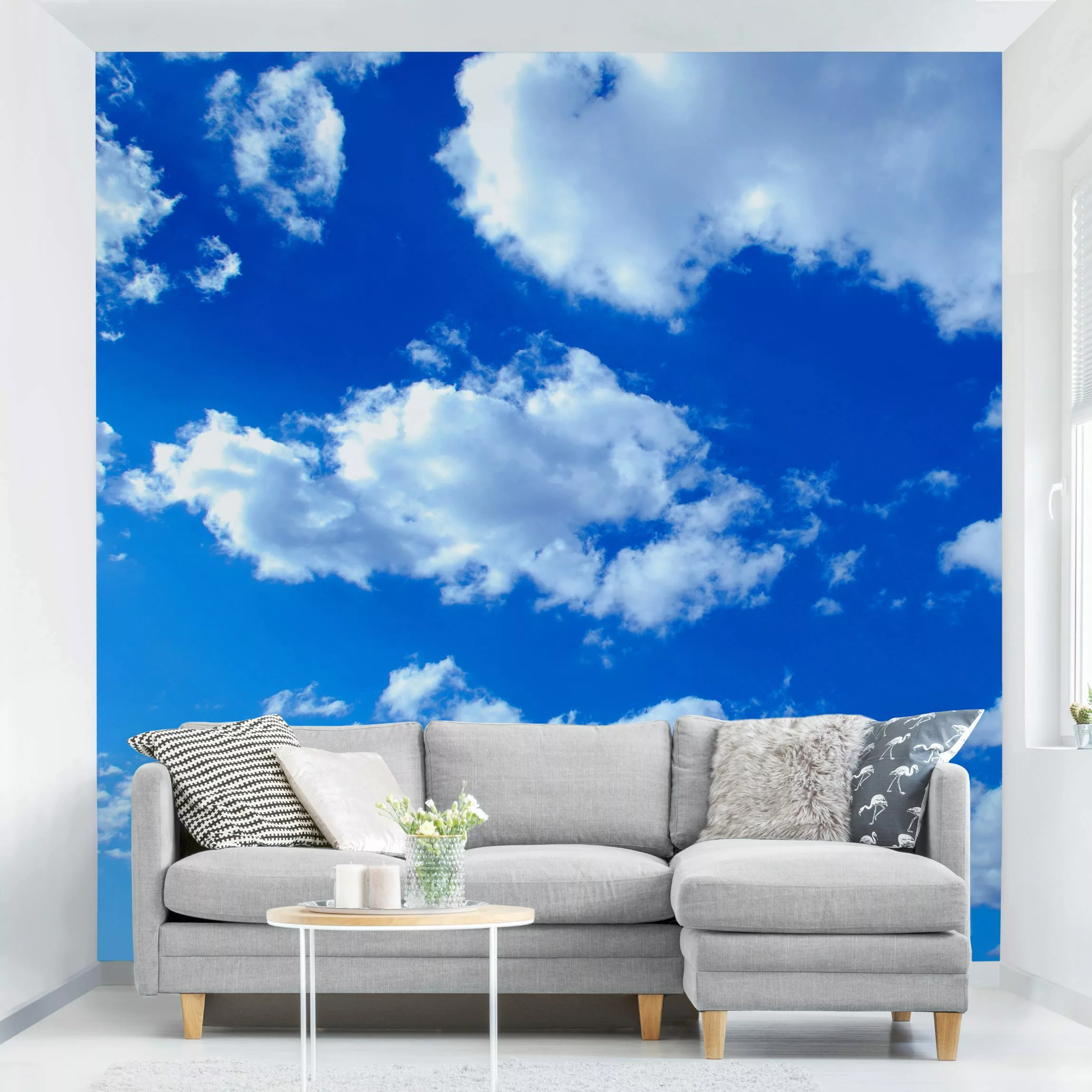 Bilderwelten Fototapete Wolkenhimmel blau Gr. 192 x 192 günstig online kaufen