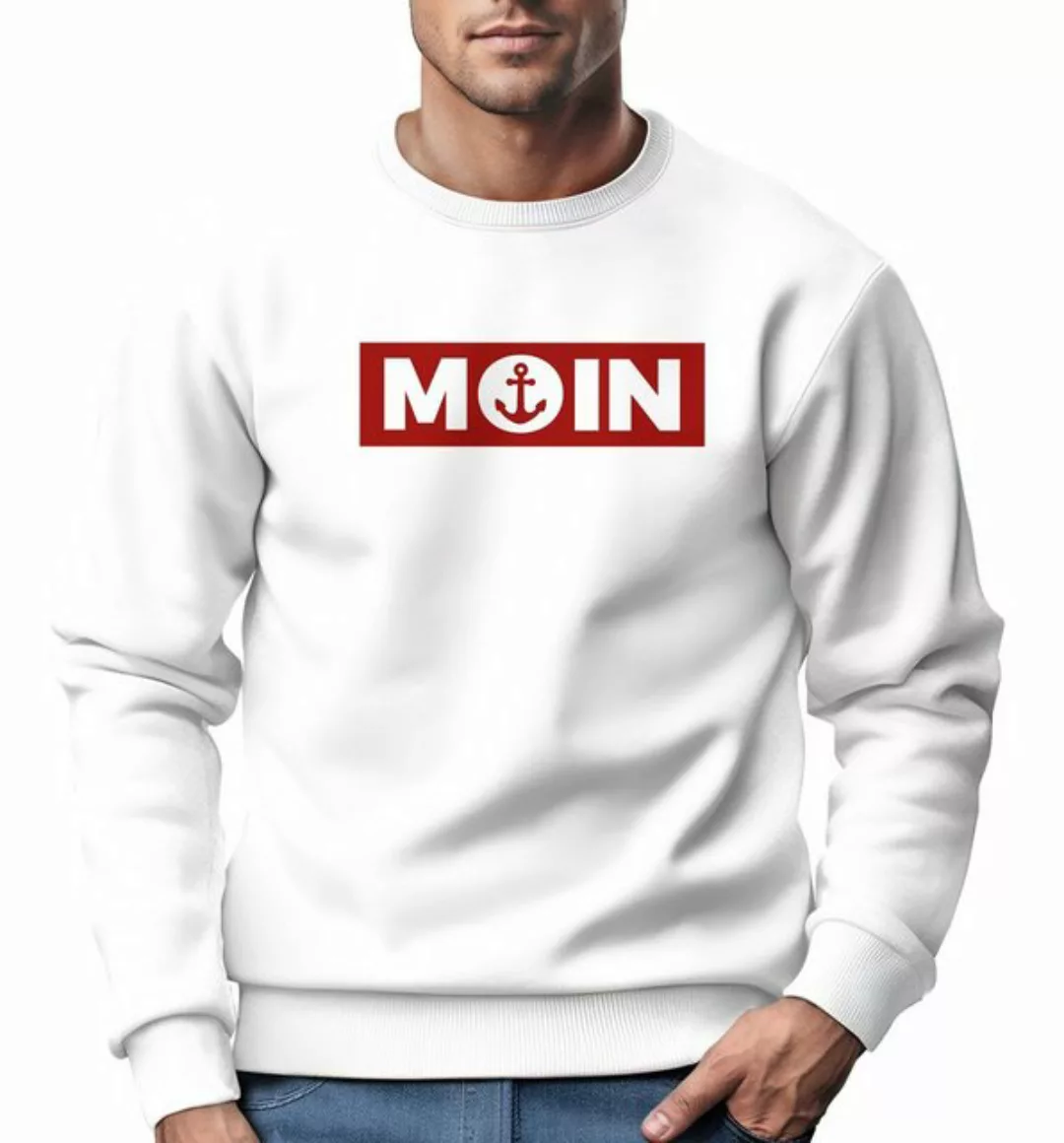 Neverless Sweatshirt Sweatshirt Herren Moin norddeutsch Morgen Anker Rundha günstig online kaufen