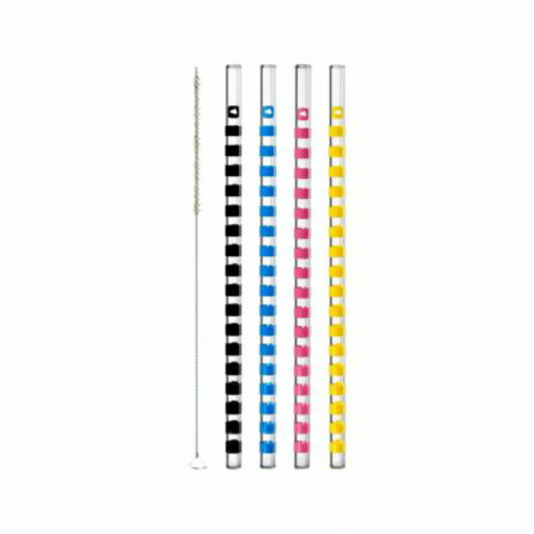 LEONARDO BRERA Glas-Trinkhalme 20 cm + Reinigungsbürste 5er Set Trinkhalme günstig online kaufen