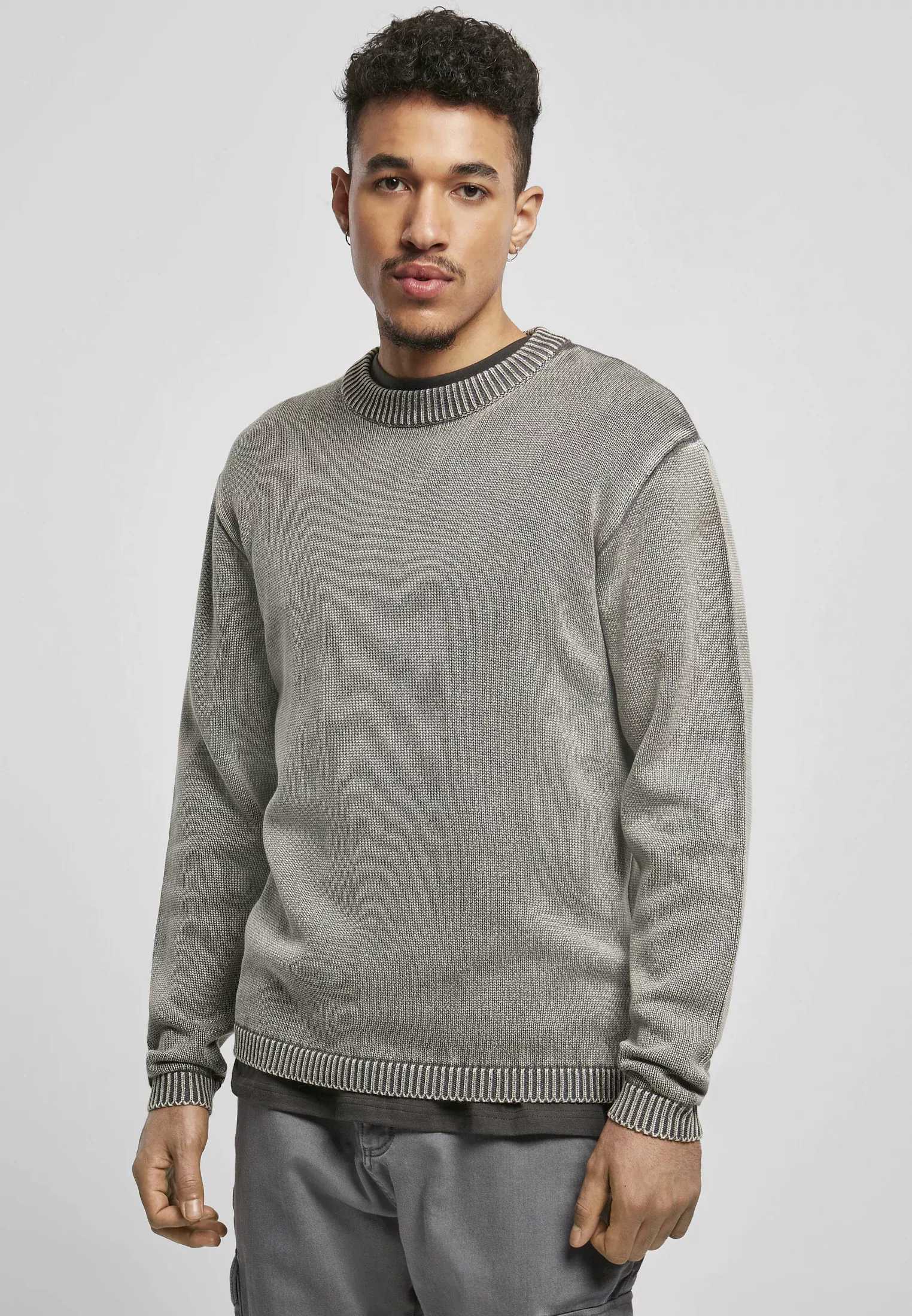 URBAN CLASSICS Rundhalspullover "Urban Classics Herren Washed Sweater" günstig online kaufen