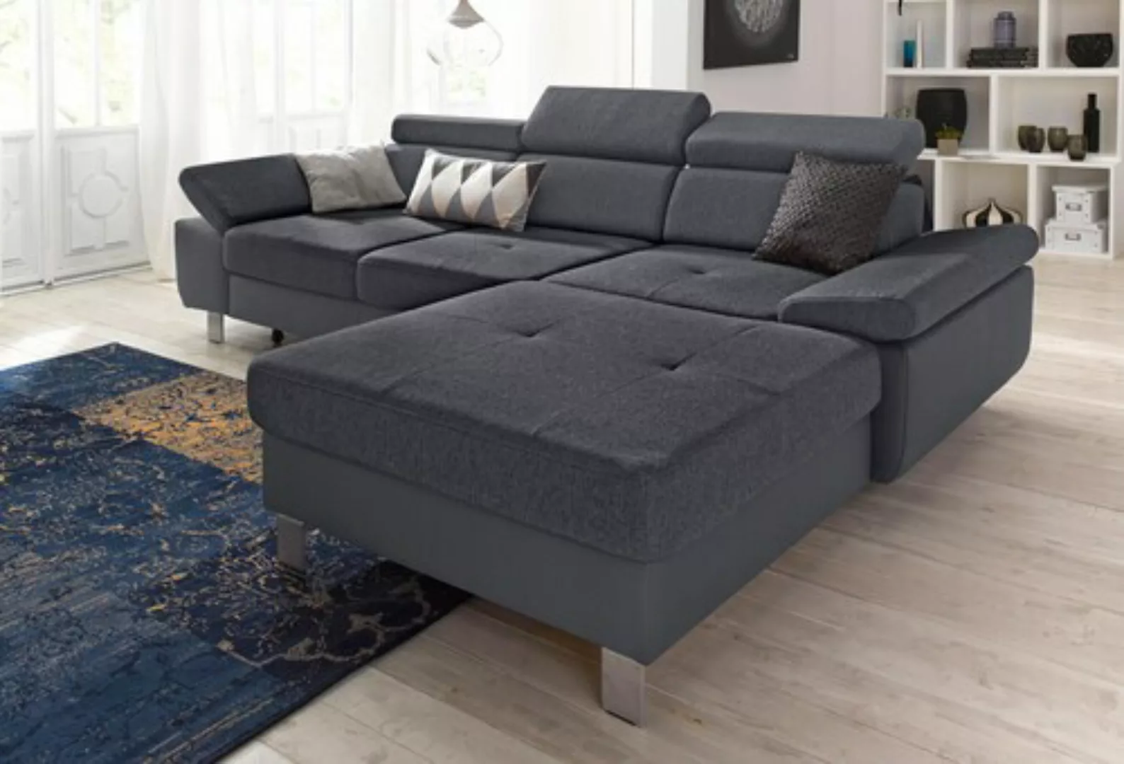 exxpo - sofa fashion Ecksofa Locarno, hochwertiger Sitzkomfort, bequeme Arm günstig online kaufen