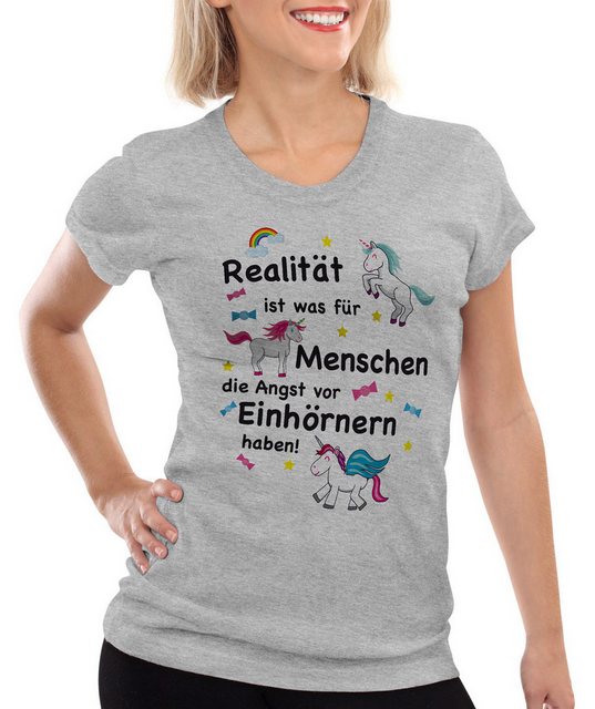 style3 T-Shirt Realität ist für Menschen Angst Einhörnern haben Unicorn Ein günstig online kaufen