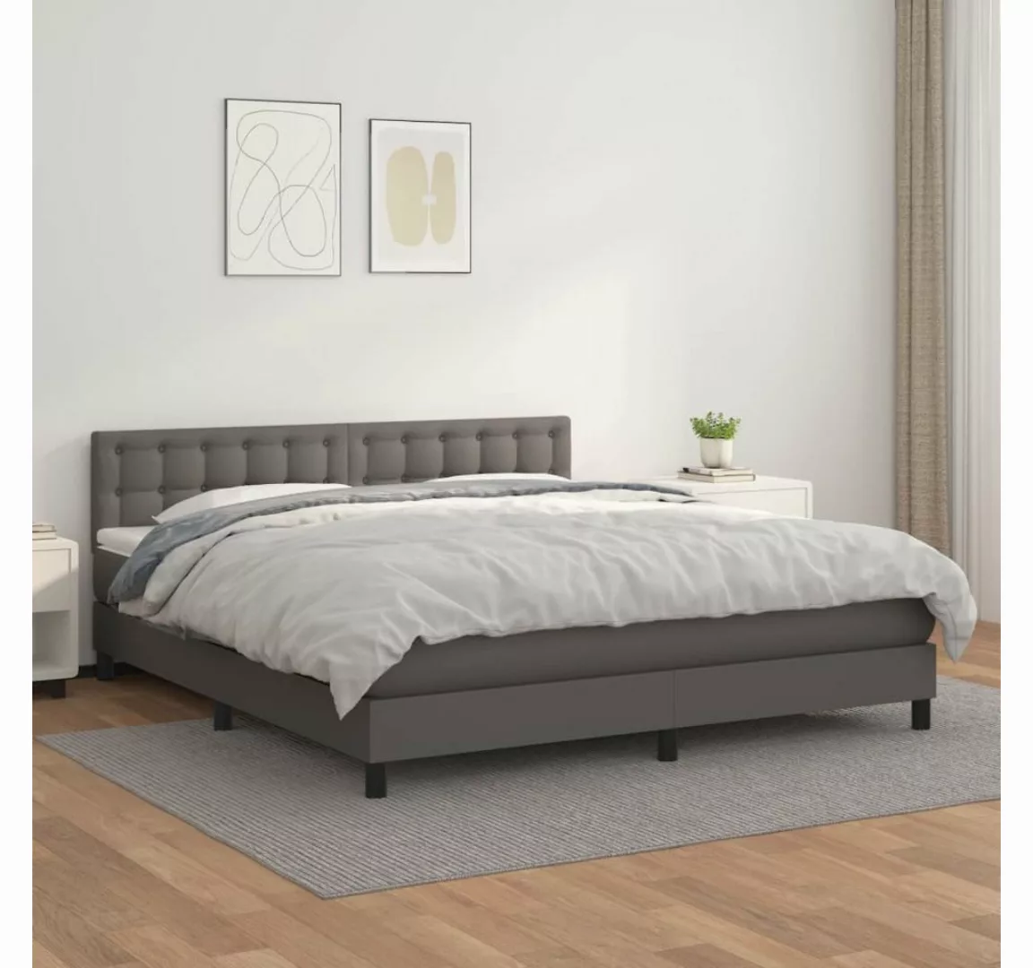 vidaXL Boxspringbett Bett Boxspringbett mit Matratze Kunstleder (180 x 200 günstig online kaufen