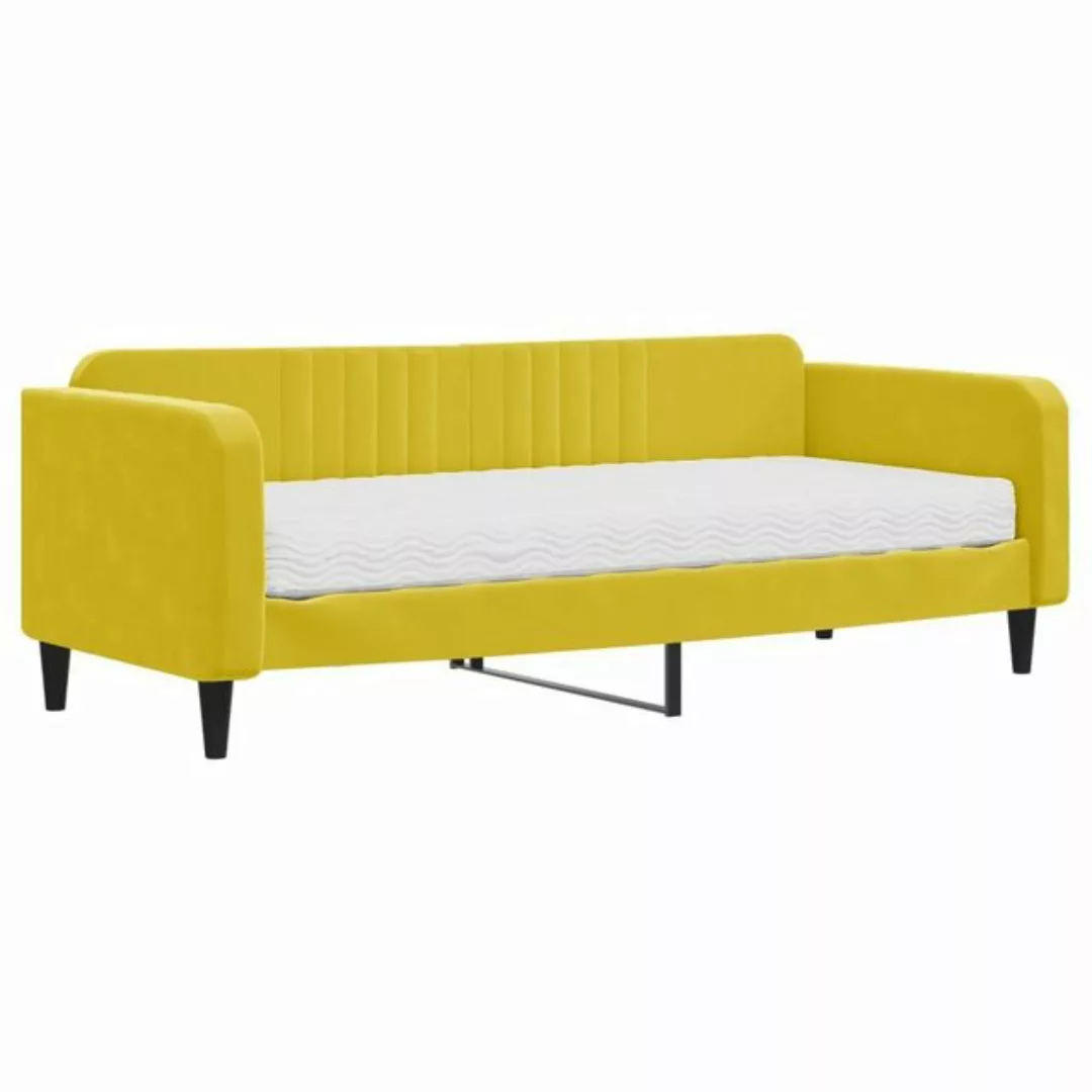 furnicato Bett Tagesbett mit Matratze Gelb 90x200 cm Samt günstig online kaufen