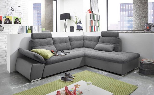 ED EXCITING DESIGN Ecksofa Jakarta, mit Schlaffunktion, verstellbarer Armle günstig online kaufen