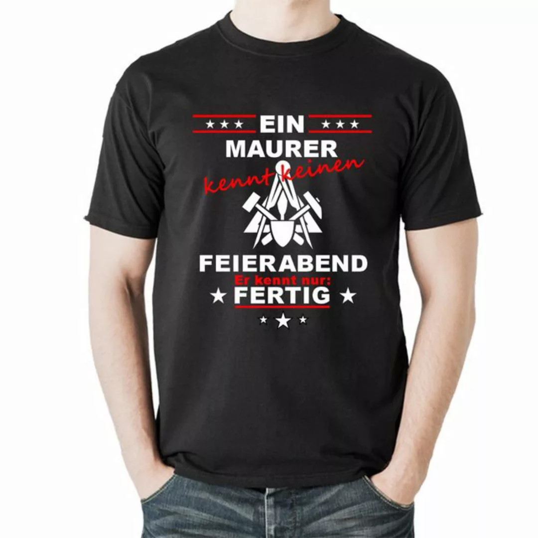 Lasernauten Print-Shirt T-Shirt Maurer Feierabend mit Zunftsymbol Shirt S - günstig online kaufen