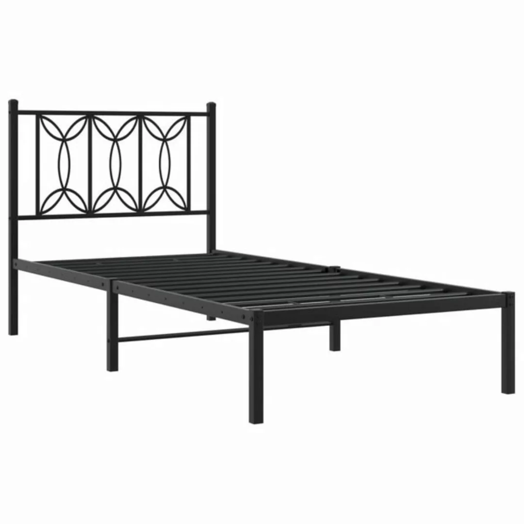 vidaXL Bettgestell mit Kopfteil Metall Schwarz 75x190 cm Modell 32101127 günstig online kaufen